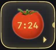 Aitomat-HUD: Tomate mit laufender Aufnahmezeit